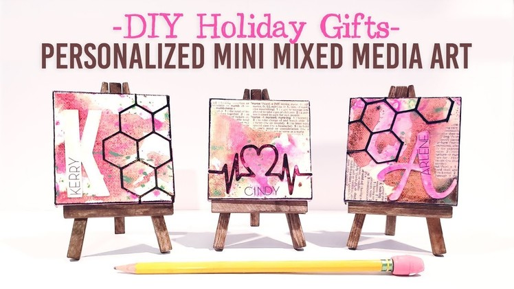 DIY Holiday Gifts | Personalized Mini Mixed Media Art with Arteza Canvases