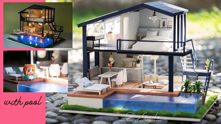 DIY Miniature Modern Dollhouse 4 Rooms -  Time Apartment with pool | LIGHTAKE.COM