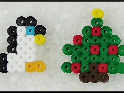 DIY | Perler Beads Penguin and Christmas Tree | Bügelperlen Pinguin und Weihnachtsbaum