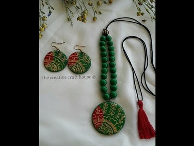 Diy- tutorial for necklace set making with mouldit.m-seal.shilpkar.air dry clay