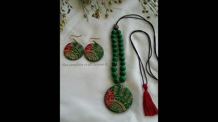 Diy- tutorial for necklace set making with mouldit.m-seal.shilpkar.air dry clay