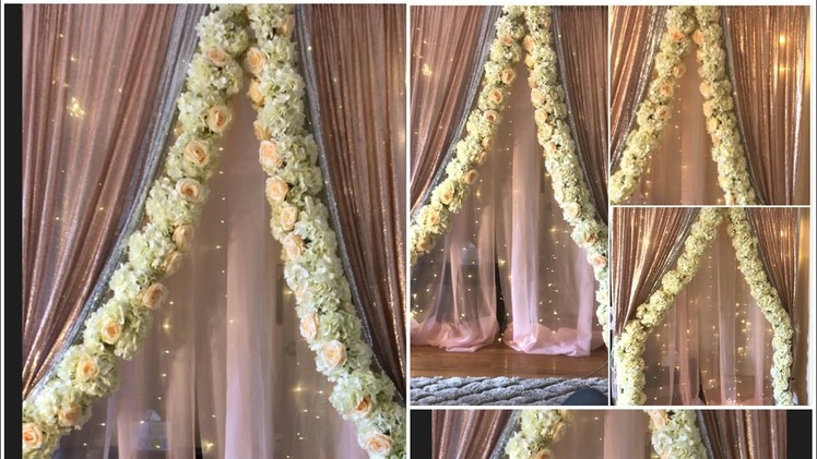 DIY-Two layer PVC pipe backdrop stand DIY-floral foam garland Diy:floral garland DIY-backdrop decor