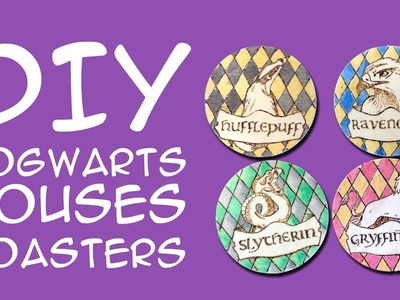 DIY Wood Burned Hogwarts Houses Coasters (for Harry Potter Fans) CraftyMcFangirl.com Tutorial