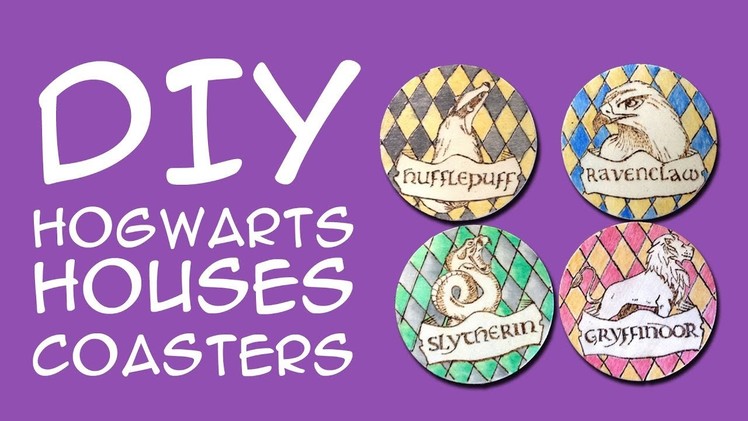DIY Wood Burned Hogwarts Houses Coasters (for Harry Potter Fans) CraftyMcFangirl.com Tutorial