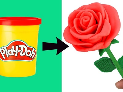 Easy DIY Play Doh Rose How to Make a Flower with Play Doh Modelling Clay Fun Creative for Kids