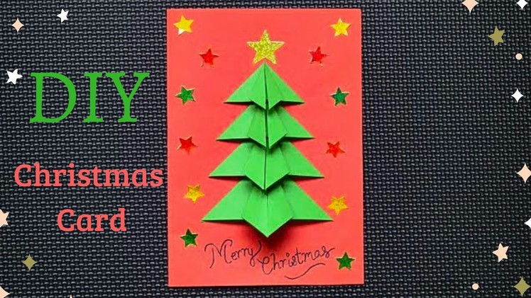 Easy Paper Christmas Tree Card Making Ideas | Handmade Christmas Greeting Card | #christmascardideas