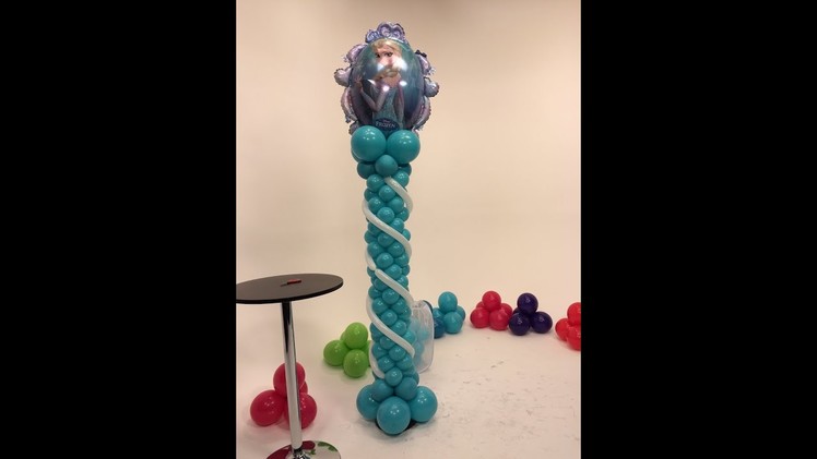 Frozen Theme Balloon Tower - DIY Tutorial