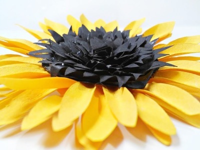 Giant Paper Sunflower Tutorial || Sunflower tissue paper DIY|| DIY Sunflower, Paper Flower