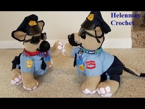 HMCS Crochet Medium Sized German Shepherd Police Dog Part 3 of 4