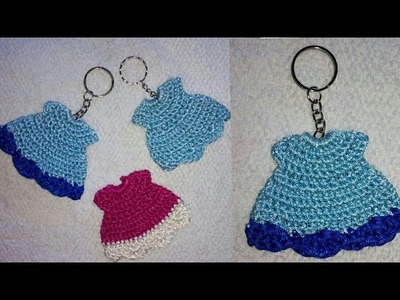 How To Crochet a mini Frock,Very Easy Crochet baby Dress DIY keychain tutorial in hindi.urdu