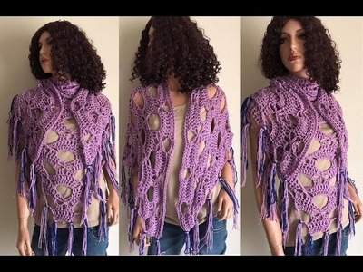 How to Crochet a Triangle Shawl Pattern #783│by ThePatternFamily