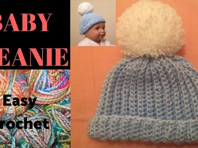 How to crochet beanie.crochet baby hat.crochet baby beanie simply step by step.