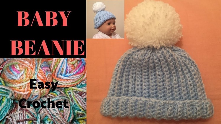 How to crochet beanie.crochet baby hat.crochet baby beanie simply step by step.