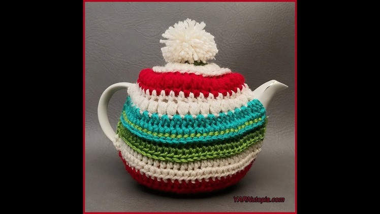 How to Crochet Tutorial: DIY Festive Teapot Cozy by YARNutopia