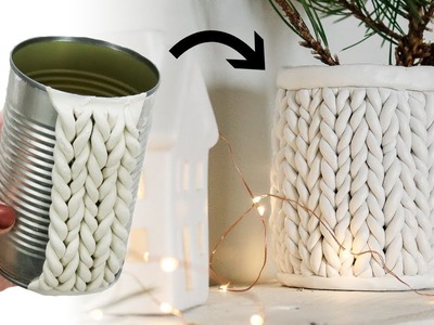 How to make a Chunky Knit Planter from a Tin Can | DIY