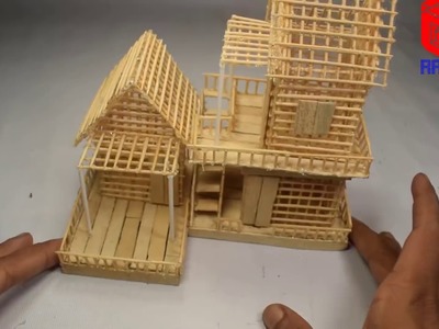 How To Make a Small Toothpick House (BEAUTIFUL & EASY WAY), DIY Make Small Hose for Kids At Home