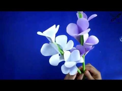 How to make | beautiful paper color flowers | DIY