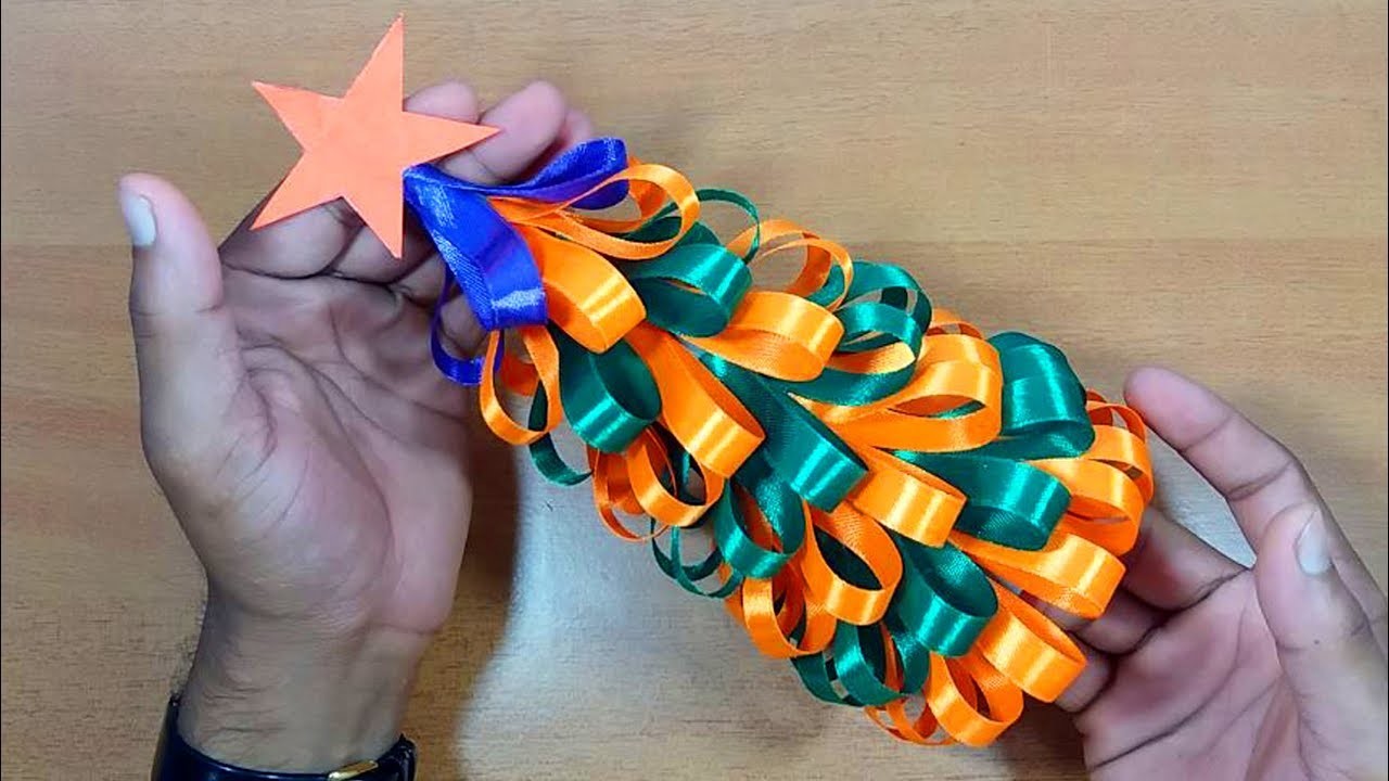 how-to-make-christmas-tree-with-ribbon-diy-christmas-crafts