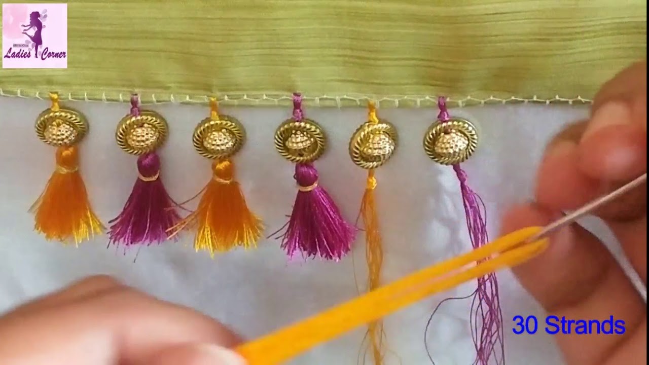 How to make Designer Saree Kuchu Using round beads | Tutorial | DIY | saree tassels | saree kuchu