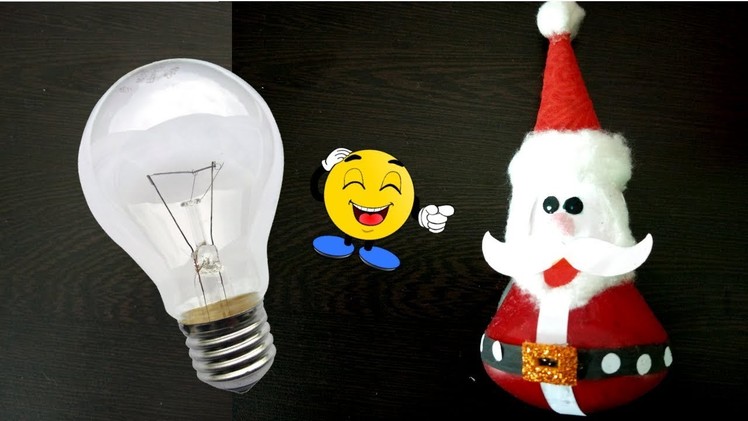 How to make Santa Claus At home | DIY Santa Claus using a light bulb | Christmas Craft