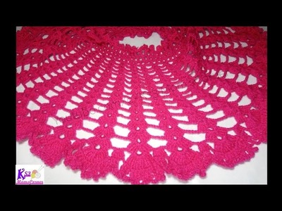 How to make Stylish Crochet Poncho for girls.Crochet round shawl.crochet round poncho tutorial hindi
