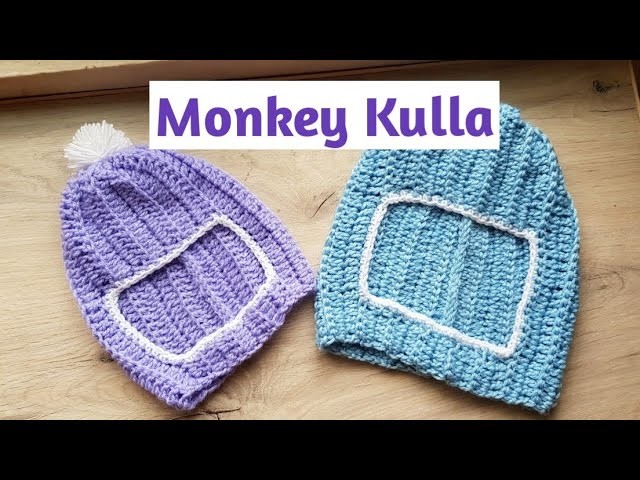Monkey Kulla.Indian style Kulla.Hat.DIY Crochet Monkey Cap.Ribbed Stitch Crochet hat tamil.Neidhal