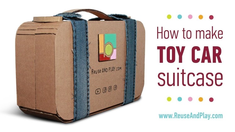 Portable Suitcase-Playset with Toy Car Garage. Cardboard DIY