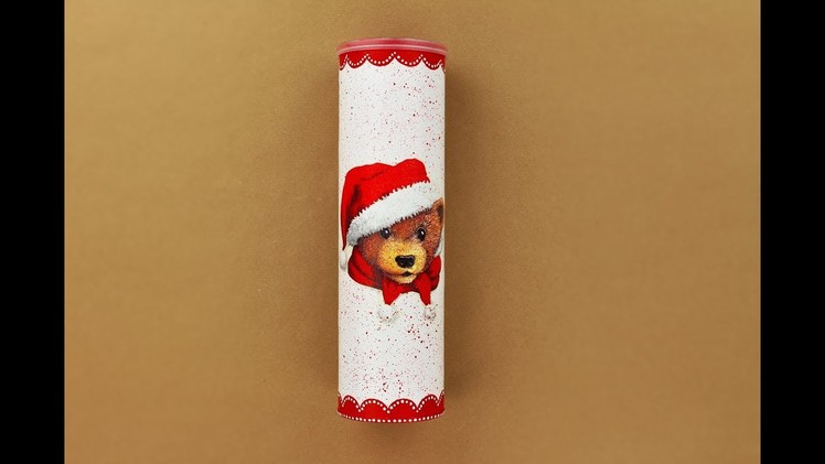 Pringles tube diy - christmas diy - Decoupage tutorial - DIY - Do It Yourself
