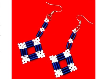 Simple beading pattern for DIY earrings. beaded earrings-gift idea
