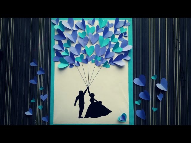 Wedding guest book DIY || Loving couple Painting || wedding Card ideas || Silhouette art ||