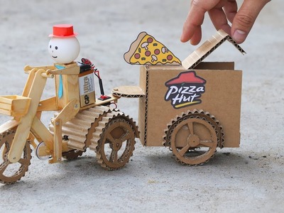 Wow! Amazing DIY Robot Pizza Delivery - Electric Bike 3 Wheels