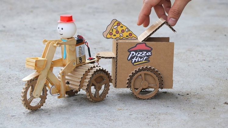 Wow! Amazing DIY Robot Pizza Delivery - Electric Bike 3 Wheels