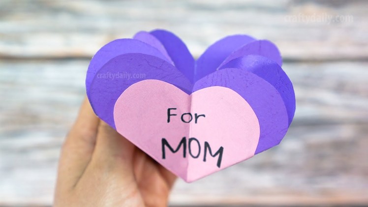 3D HEART CARD for MOM | Mother's Day Card | Craft for Kids