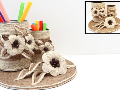Awesome DIY Pencil Holder from Jute Twine Art and Craft Ideas