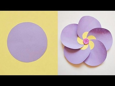 Beautiful Paper Flowers From Circles | Easy Paper Flower Crafts | Easy School Craft Ideas #diycrafts