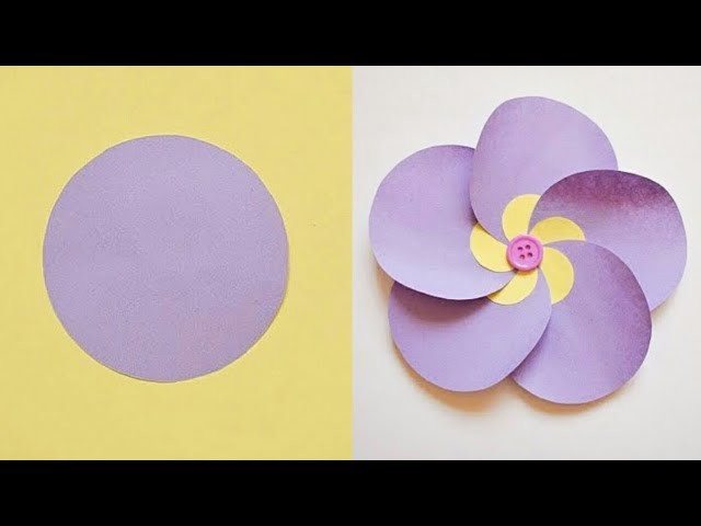 Beautiful Paper Flowers From Circles | Easy Paper Flower Crafts | Easy School Craft Ideas #diycrafts