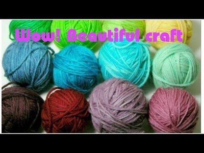 DIY awesome wall hanging. Innovative woolen design. Waste material craft (140)