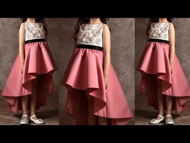 DIY Designer High Low Baby Dress For 7-8 Year Baby Girl Full Tutorial