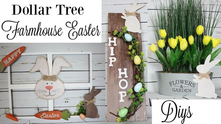 DIY Dollar Tree Farmhouse Easter Home Decor | DIY Easter Bunny Decor