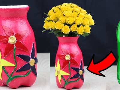 Diy Flower Vase Out of Plastic Bottle || Plastic Bottle Flower Vase || How to make Flower Vase