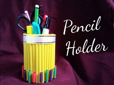 DIY  Straw Pencil Holder | Tempat pensil dari sedotan