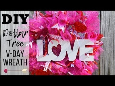 DIY Valentine's Day Wreath I How to make a Deco Mesh Wreath I Deco Mesh V-Day Wreath Tutorial