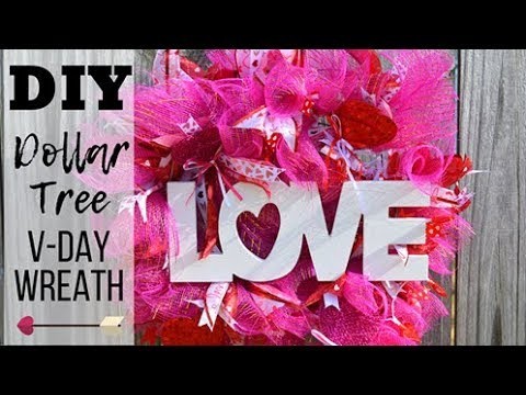 DIY Valentine's Day Wreath I How to make a Deco Mesh Wreath I Deco Mesh V-Day Wreath Tutorial