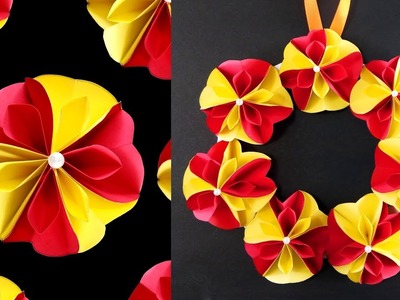 DIY Wall Hanging Paper Flower Craft - Easy Wall Decoration Ideas - Simple Paper craft