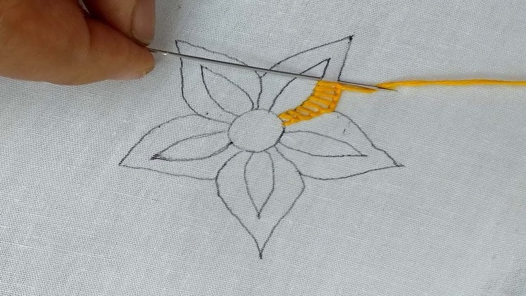 Fantasy Flower design | button hole | brazilian stitch | hand embroidery.