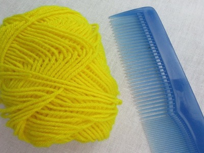 Hand Embroidery Amazing Trick, Easy Woolen Flower Embroidery  Trick with Hair Comb
