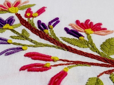 Hand Embroidery - Brazilian Embroidery  Tutorial- Bullion Knot Rose Embroidery