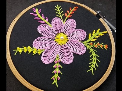 Hand Embroidery Flower Design - Certain Stitch Flower Embroidery Tutorial | Hand Embroidery Tutorial