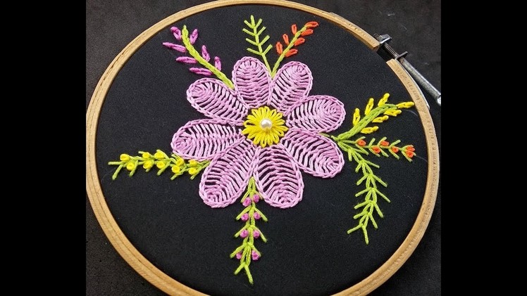 Hand Embroidery Flower Design - Certain Stitch Flower Embroidery Tutorial | Hand Embroidery Tutorial