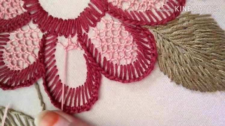 HandEmbroidery Design||By EASY LEARNING BY ATIB #flowerdesing